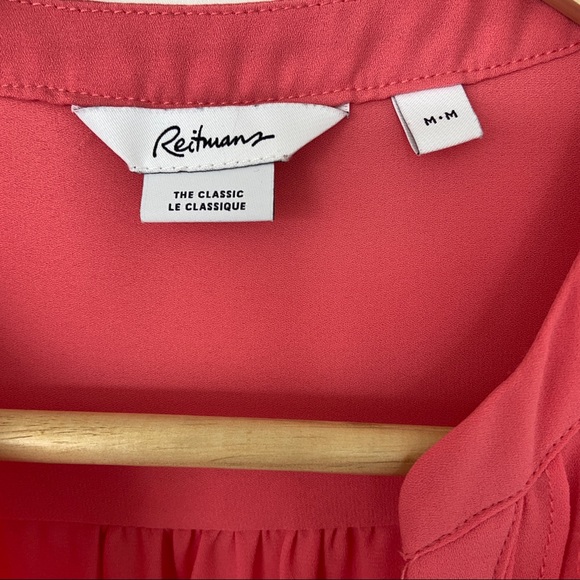 REITMANS PINK TOP/BLOUSE WITH PINTUCK DETAILS AND FLUTTER SLEEVES, MEDIUM - Picture 4 of 7